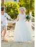Cap Sleeves Velvet Tulle Flower Girl Dress